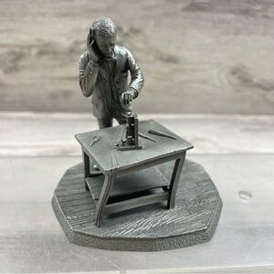 Vintage Franklin Mint Deutsches Museum Guglielmo Marconi Pewter Figure Sculpture